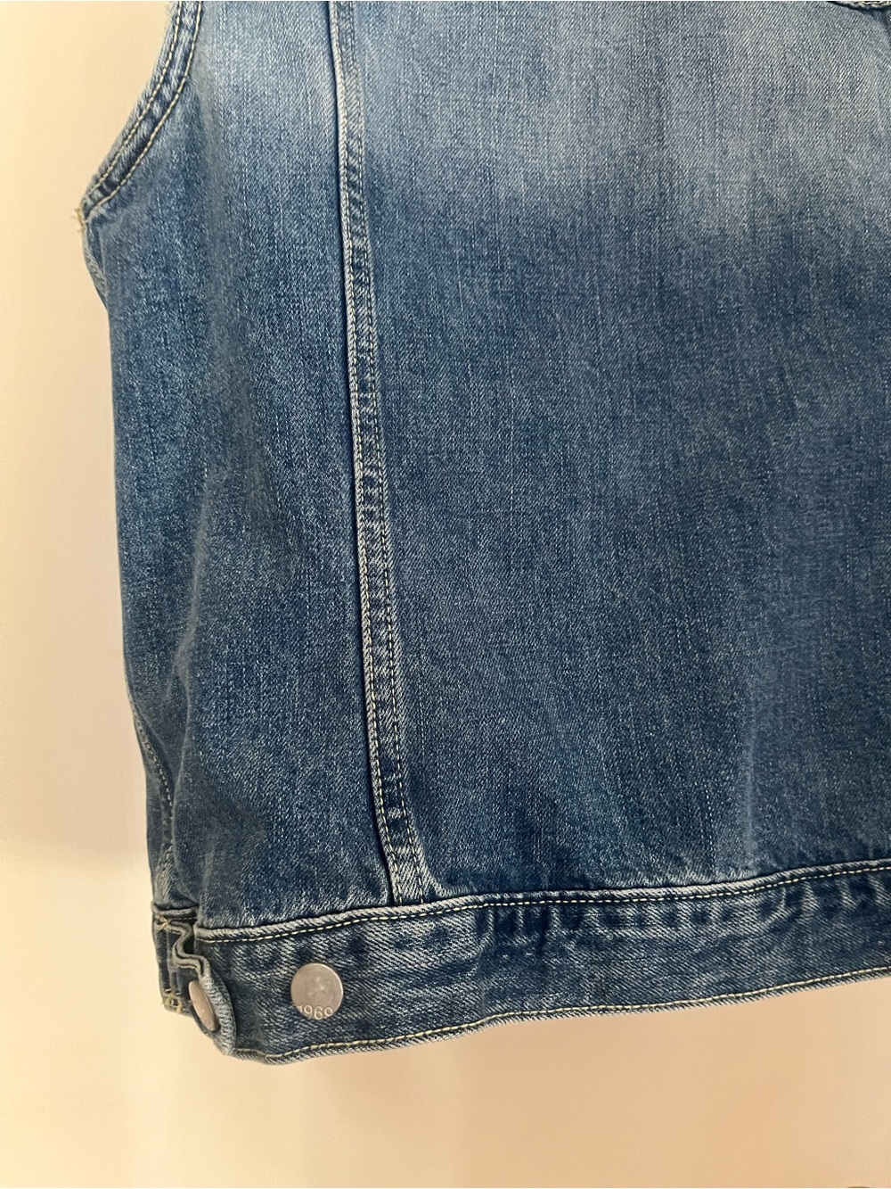 GAP Light Blue Denim Vest - Collared Button-Front - Picture 4 of 6